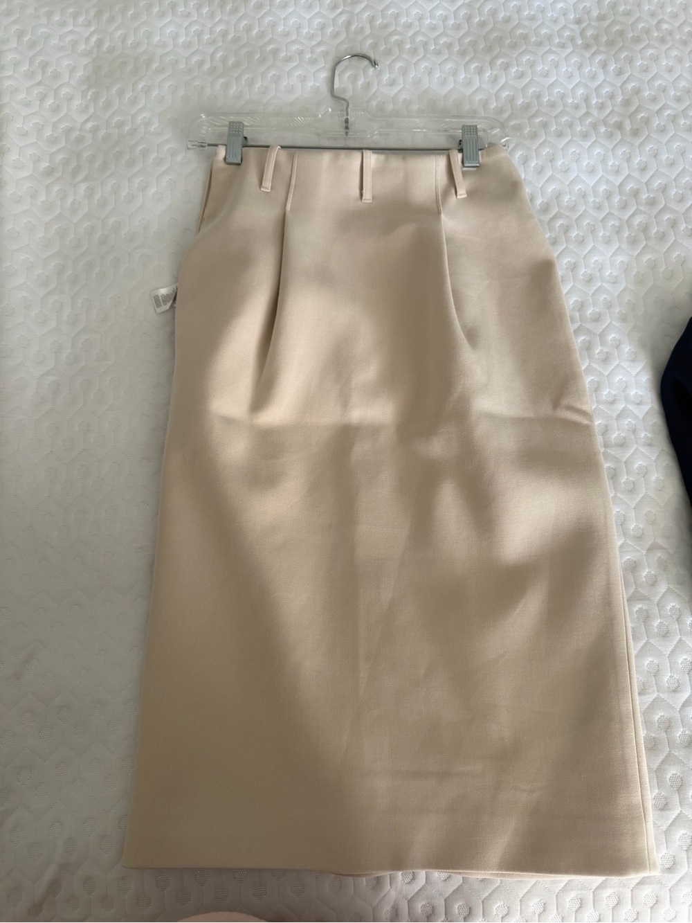 Meshki Cream High-Waist Pencil Skirt
